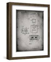 PP1072-Faded Grey Super Nintendo Console Remote and Cartridge Patent Poster-Cole Borders-Framed Premium Giclee Print