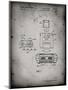 PP1072-Faded Grey Super Nintendo Console Remote and Cartridge Patent Poster-Cole Borders-Mounted Premium Giclee Print