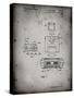 PP1072-Faded Grey Super Nintendo Console Remote and Cartridge Patent Poster-Cole Borders-Stretched Canvas