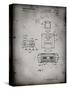 PP1072-Faded Grey Super Nintendo Console Remote and Cartridge Patent Poster-Cole Borders-Stretched Canvas