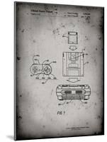 PP1072-Faded Grey Super Nintendo Console Remote and Cartridge Patent Poster-Cole Borders-Mounted Giclee Print
