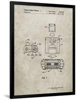 PP1072-Sandstone Super Nintendo Console Remote and Cartridge Patent Poster-Cole Borders-Framed Premium Giclee Print