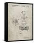 PP1072-Sandstone Super Nintendo Console Remote and Cartridge Patent Poster-Cole Borders-Framed Stretched Canvas