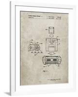 PP1072-Sandstone Super Nintendo Console Remote and Cartridge Patent Poster-Cole Borders-Framed Giclee Print