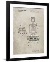 PP1072-Sandstone Super Nintendo Console Remote and Cartridge Patent Poster-Cole Borders-Framed Giclee Print