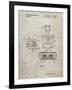 PP1072-Sandstone Super Nintendo Console Remote and Cartridge Patent Poster-Cole Borders-Framed Giclee Print