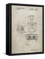 PP1072-Sandstone Super Nintendo Console Remote and Cartridge Patent Poster-Cole Borders-Framed Stretched Canvas
