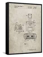 PP1072-Sandstone Super Nintendo Console Remote and Cartridge Patent Poster-Cole Borders-Framed Stretched Canvas