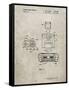 PP1072-Sandstone Super Nintendo Console Remote and Cartridge Patent Poster-Cole Borders-Framed Stretched Canvas