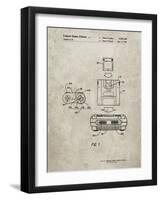 PP1072-Sandstone Super Nintendo Console Remote and Cartridge Patent Poster-Cole Borders-Framed Giclee Print