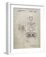 PP1072-Sandstone Super Nintendo Console Remote and Cartridge Patent Poster-Cole Borders-Framed Giclee Print