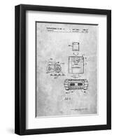PP1072-Slate Super Nintendo Console Remote and Cartridge Patent Poster-Cole Borders-Framed Premium Giclee Print