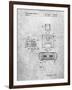 PP1072-Slate Super Nintendo Console Remote and Cartridge Patent Poster-Cole Borders-Framed Giclee Print