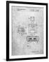 PP1072-Slate Super Nintendo Console Remote and Cartridge Patent Poster-Cole Borders-Framed Giclee Print