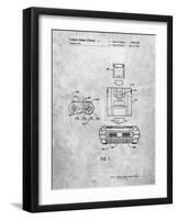 PP1072-Slate Super Nintendo Console Remote and Cartridge Patent Poster-Cole Borders-Framed Giclee Print