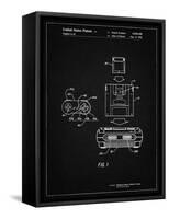 PP1072-Vintage Black Super Nintendo Console Remote and Cartridge Patent Poster-Cole Borders-Framed Stretched Canvas