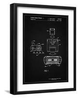 PP1072-Vintage Black Super Nintendo Console Remote and Cartridge Patent Poster-Cole Borders-Framed Giclee Print