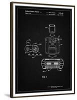 PP1072-Vintage Black Super Nintendo Console Remote and Cartridge Patent Poster-Cole Borders-Framed Premium Giclee Print