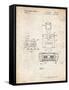 PP1072-Vintage Parchment Super Nintendo Console Remote and Cartridge Patent Poster-Cole Borders-Framed Stretched Canvas