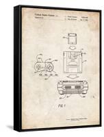 PP1072-Vintage Parchment Super Nintendo Console Remote and Cartridge Patent Poster-Cole Borders-Framed Stretched Canvas