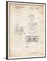 PP1072-Vintage Parchment Super Nintendo Console Remote and Cartridge Patent Poster-Cole Borders-Framed Premium Giclee Print