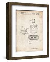 PP1072-Vintage Parchment Super Nintendo Console Remote and Cartridge Patent Poster-Cole Borders-Framed Giclee Print