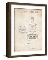 PP1072-Vintage Parchment Super Nintendo Console Remote and Cartridge Patent Poster-Cole Borders-Framed Giclee Print