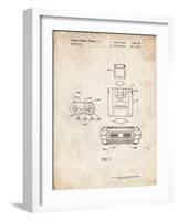 PP1072-Vintage Parchment Super Nintendo Console Remote and Cartridge Patent Poster-Cole Borders-Framed Giclee Print