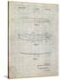 PP1073-Antique Grid Parchment Surfboard 1965 Patent Poster-Cole Borders-Stretched Canvas