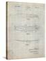 PP1073-Antique Grid Parchment Surfboard 1965 Patent Poster-Cole Borders-Stretched Canvas