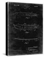PP1073-Black Grunge Surfboard 1965 Patent Poster-Cole Borders-Stretched Canvas