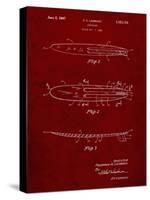 PP1073-Burgundy Surfboard 1965 Patent Poster-Cole Borders-Stretched Canvas