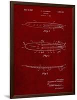 PP1073-Burgundy Surfboard 1965 Patent Poster-Cole Borders-Framed Premium Giclee Print