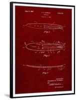 PP1073-Burgundy Surfboard 1965 Patent Poster-Cole Borders-Framed Premium Giclee Print