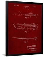 PP1073-Burgundy Surfboard 1965 Patent Poster-Cole Borders-Framed Premium Giclee Print