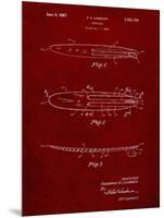PP1073-Burgundy Surfboard 1965 Patent Poster-Cole Borders-Mounted Giclee Print