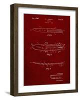 PP1073-Burgundy Surfboard 1965 Patent Poster-Cole Borders-Framed Giclee Print