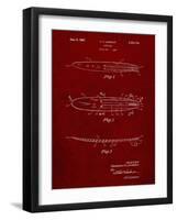 PP1073-Burgundy Surfboard 1965 Patent Poster-Cole Borders-Framed Giclee Print