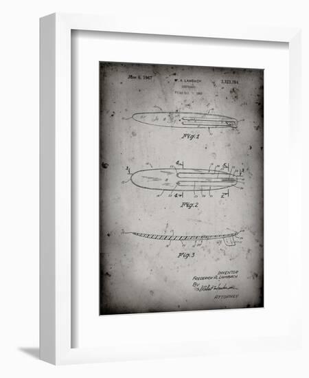 PP1073-Faded Grey Surfboard 1965 Patent Poster-Cole Borders-Framed Premium Giclee Print