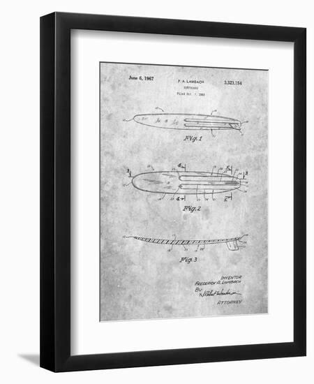 PP1073-Slate Surfboard 1965 Patent Poster-Cole Borders-Framed Giclee Print