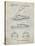 PP1076-Antique Grid Parchment Suzuki Jet Ski Patent Poster-Cole Borders-Stretched Canvas