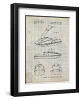 PP1076-Antique Grid Parchment Suzuki Jet Ski Patent Poster-Cole Borders-Framed Premium Giclee Print