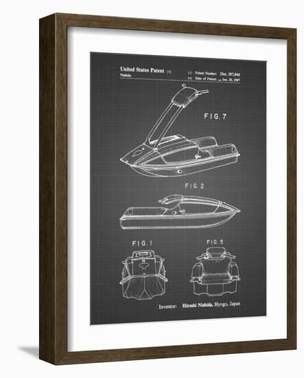 PP1076-Black Grid Suzuki Jet Ski Patent Poster-Cole Borders-Framed Giclee Print