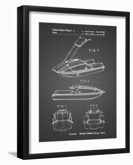 PP1076-Black Grid Suzuki Jet Ski Patent Poster-Cole Borders-Framed Giclee Print