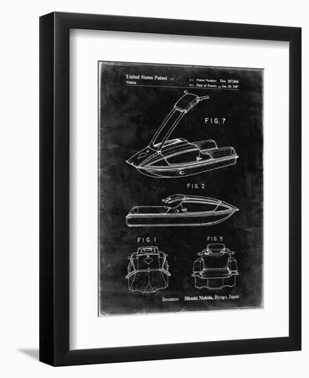 PP1076-Black Grunge Suzuki Jet Ski Patent Poster-Cole Borders-Framed Premium Giclee Print