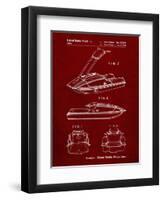 PP1076-Burgundy Suzuki Jet Ski Patent Poster-Cole Borders-Framed Premium Giclee Print