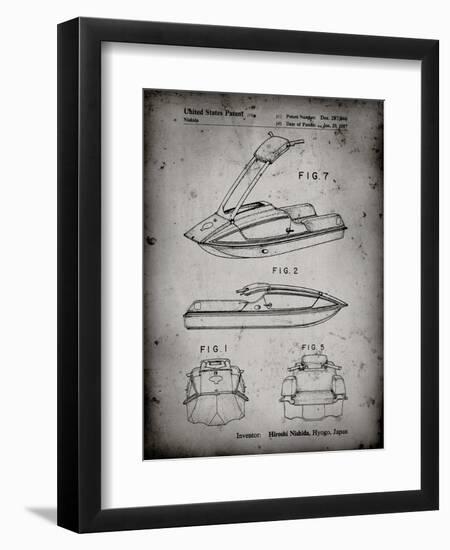 PP1076-Faded Grey Suzuki Jet Ski Patent Poster-Cole Borders-Framed Premium Giclee Print