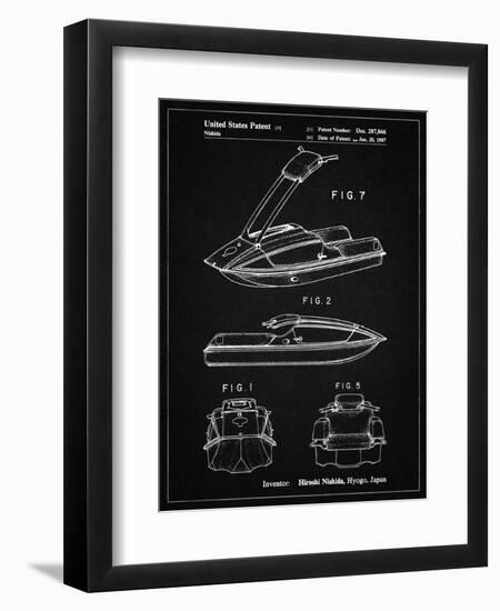 PP1076-Vintage Black Suzuki Jet Ski Patent Poster-Cole Borders-Framed Premium Giclee Print