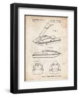 PP1076-Vintage Parchment Suzuki Jet Ski Patent Poster-Cole Borders-Framed Premium Giclee Print