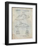 PP1077-Antique Grid Parchment Suzuki Wave Runner Patent Poster-Cole Borders-Framed Premium Giclee Print